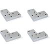 Emuca - Gambe per mobili, piedi per mobile in plastica colore grigio metallizzato, Set di 4 piedini di altezza 12mm