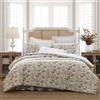 Laura Ashley - Set copripiumino doppio, biancheria da letto reversibile in cotone con federa abbinata, decorazione floreale per la casa con retro scozzese (beige con motivo floreale, doppio)