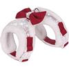FUNAT Cinghie Toraciche in Peluche per Cani, Cinghia per Cani Invernali Rhinestone, Gilet Bow Harness per Cani di piccola taglia media