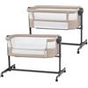 kk Kinderkraft Kinderkraft NESTEE UP 2 Culla da affiancare, Lettino Co-Sleeping, 5 livelli di regolazione dell'altezza, 4 ruote per poterlo, Facile da Montare, Accessori materasso, Morbido materiale, Beige