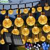 GASISTER Luci a stringa solari a LED per esterni 60 luci a globo di cristallo impermeabili con 8 modalità di luce da giardino per decorazioni per alberi di feste in patio