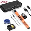 JCD Saldatore digitale USB senza fili Temperatura regolabile 300-450 ℃ Strumento per saldatore intelligente con batteria di tipo C da 1000 mAh