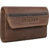 STILORD Bowie Mini portachiavi in Pelle Custodia per chiavi e portafogli piccola custodia Key Organizer Slim Wallet per carte CE e portafoglio chiave Colore:marrone medio