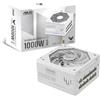 ASUS TUF GAMING 1000W White Edition, Alimentatore Modulare, Certificato 80+ Gold, ATX 3.1 e PCIe 5.1, Doppio Cuscinetto a Sfera, Ventole Axial-tech, Rivestimento PCB, Bianco, TUF-GAMING-1000G-WHITE
