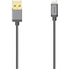 Hama Cavo USB per iPhone/iPad (Connect. Lightning, USB 2.0, metallo, 0,75m) Argento, Nero