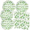 HNH Set di Piatti e Tovaglioli di carta per Natale | Foresta verde | Piatti di carta 23cm, 33cm Tovaglioli di carta per feste Set di stoviglie usa e getta 20 persone