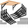 HAOCHEN 8 Pezzi Staffa per Mensola Triangolare, Staffe Supporti per Mensole a Parete Triangolare, Staffa per Tavolo a Muro 90 Gradi Angolo Retto per Mensole in Legno Galleggianti Libreria, 150x95mm