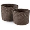 Compactor Mika Set 2 Cestini, Giunco Intrecciato,Fume, Small 14 x 11 cm/Large 16 x 12 cm, RAN6532