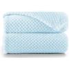 DecoKing Coperta Plaid Pile 70x150 cm per Letto Singolo Calda Accogliente e Spessa in Morbido Velluto Stile Scandinavo Per Letto Divano Sedia Tutte le Stagioni Azzurro Henry