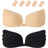 BTkviseQat Reggiseno Invisibile Reggiseno Adesivo Coppe Adesive Seno Push Up Riutilizzabile Silicone Adesivo Push Up Sticky Bra Traspirante Invisibile Reggiseni Senza Spalline con Copricapezzoli