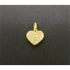 CIONDOLO CUORE IN ORO 18 KT. 750/1000 CON ZIRCONI LUMINOSI FRONTE RETRO NUOVO