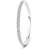 MIORE Anello Veretta Donna, Vero Oro Bianco 9KT 375 Diamanti Naturali Ct. 0,08. Vera Eternity di brillanti, Fede anallergica.