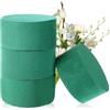 Gjinxi 4 blocchi rotondi in schiuma floreale, 8,9 cm, colore verde bagnato e asciutto, per composizioni di fiori freschi e artificiali, forniture in schiuma per matrimoni, corridoi, fiori e