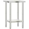 vidaXL Tavolo da Lavoro da Cucina 55x55x85 cm in Acciaio Inossidabile