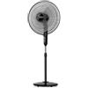 Taurus Greco 16C Elegante Ventilatore a Piantana tre Pale, Sistema Oscillante Automatico,timer, diametro 40 cm. Base rotonda antiscivolo, 3 Velocità, colore nero