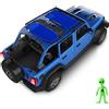 ALIEN SUNSHADE Jeep Wrangler 4 porte JLU 2 pezzi anteriore e posteriore parasole in mesh Top Combo 2018+ (New Body Style) (blu)