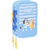 Safta BLUEY LET'S PLAY - Astuccio scuola con 37 utili inclusi, astuccio per bambini, ideale per bambini dai 5 ai 14 anni, comodo e versatile, qualità e resistenza, 12,5 x 5,5 x 19,5 cm, blu, M, Casual