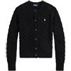Polo Ralph Lauren cardigan donna intrecciato Nero XL