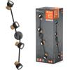LEDVANCE DECOR SPOT CORK, 4 x 3,4W, 920lm, nero, faretto, teste orientabili, versatile, faretto per interni, lampade LED sostituibili, dimmerabile, colore della luce bianco caldo, GU10