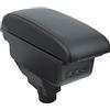 OYHCM Bracciolo Centrale per Opel Corsa D 2006-2014, Doppio Scomparto, Pelle Nera, Facile da Installare, Accessorio Auto Personalizzato