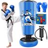 Fohil Sacco da Boxe per Bambini, 168cm Sacco da Boxe da Terra con Guantoni per Bambino da 5 a 18 Anni per Karate e Taekwondo, Regalo per Bambini, Adolescente