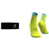 Compressport Free Belt PRO, Cintura da Trail Running Unisex-Adult, Nero, M/L & PRO Racing Socks V3.0 Run High, Calzini da Gara Uomo, Giallo, T3 (42-44 EU)