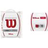 Wilson Grip Wrz4006Wh Impugnatura Pro Overgrip Perforated, Unisex, Bianco, 12 Unita & Pro Feel, Antivibrazione Con Logo Per Racchetta Unisex-Adulto, Rosso/Argento, 2 Pezzi