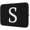BAAGOAZ Custodia Laptop 13-14 Pollici, Borsa Personalizzata con Iniziale - Idea Regalo, Compatibile con MacBook Chromebook PC Portatile 13-14 Pollici, Nero-Lettera S