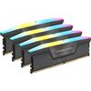 CORSAIR VENGEANCE RGB DDR5 64GB (4x16GB) DDR5 5600MHz CL36 AMD EXPO Intel XMP iCUE Memoria Compatibile per Computer - Grigio (CMH64GX5M4B5600Z36)