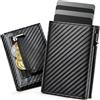 GlasFlength RFID Portafoglio Uomo Slim, Portacarte Uomo per Protezione Magnetico Porta Carte Pop-up Porta Carte di Credito Maschio per Portamonete Portatessere per 8-10 Carte (Nero)