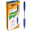 BIC Penne Blu a Sfera, a Scatto, Atlantis Classic, Punta Media (1.0 mm) Confezione 12 Penne, Fornitura per Cancelleria Scuola