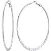 FOCALOOK Orecchini a cerchio argento/placcato oro/nero da donna, anello da 30/40/60/80 mm, in acciaio inossidabile, con motivo a martello, piatto, con scatola, 60 mm, Acciaio inossidabile, Senza Gemme