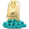 Waldfelsen 6, 12, 20, 30 o 50 dadi di alta qualità, dimensioni standard 16 mm, dadi acrilici, dadi da gioco, 6 lati, set di accessori da gioco con sacchetto di stoffa (turchese, 50 pezzi)
