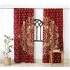 Popular Handicrafts Tende a pannelli, stile indiano, hippie, bohémien, bellissime, colore sfumato, motivo mandala, colore bordeaux e oro
