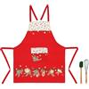 THUN, Set con Grembiule Frusta e Leccapentola in Cotone, Collezione Sorprese di Natale, Set per Casa e Cucina, Idea Regalo per Natale, Grembiule 80 x 68 cm, Mestoli 30 cm