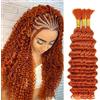 Weeybay Capelli Veri Tessitura Deep Wave Human Braiding Hair for Boho Braids #350 Orange Color Capelli Naturali Umani Donna Human Hair Extensions No Weft Weave 50g/Piece 16 16 16 Pollici