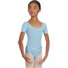 Capezio Body per bambini a maniche corte con cintura, Lavanda, 6-8 Anni