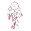 Pink Pineapple Piccolo Dream Catcher Bohemien Fatto a Mano: Acchiappasogni Etico da Appendere Arte da Parete con Piume Rosa e Perline con Tradizionale Disegno all'Uncinetto- 12 cm x 35 cm