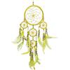 Pink Pineapple Piccolo Dream Catcher Bohemien Fatto a Mano: Acchiappasogni Etico da Appendere Arte da Parete con Piume Giallo e Perline con Tradizionale Disegno all'Uncinetto- 12 cm x 35 cm