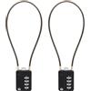 SISAV Cavo con combinazione a 4 cifre, cavo da 30,5 cm, per armadietti scolastici, caschi, armadietti, cassette degli attrezzi, valigie, zaini, cavi di diametro 3 mm, colore nero (confezione da 2)