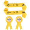 Goktvai Decorazioni a Tema Ape per Baby Shower, Set Fiori con Fascia Futura Mamma e Papà Decorazioni a Tema Giallo Miele per Rivelazione del Sesso Baby Shower