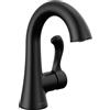 Delta Esato 15897LF-BL - Rubinetto da bagno a 1 foro, per lavabo con foro singolo, montaggio con scarico push-pop, nero opaco