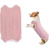 Scettar Body Post Operatorio Cane Gatti,Tuta di Recupero per Cani A Strisce,Tuta Post Operatoria cane per Cani Recupero Cane,Body-Post Operatorio Protezione di Ferite Addominal,Anti-Leccamento(Rosa,S)