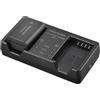 OM SYSTEM Kit SBCX-1 con Batteria Ricaricabile BLX-1 e Caricabatteria Doppio, 2.280mAh Alta Capacità e Ricarica Veloce per Fotocamera Digitale OM-1, Sicurezza Ottimizzata