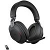Jabra Evolve2 85 Wireless PC Headset - Noise Cancelling UC Certified Stereo Headphones With Long-Lasting Battery, Tutte le piattaforme, Nero, Senza Supporto