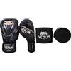 Venum Impact, Guanti da Boxe Uomo, Camuffamento/Sabbia, 12oz & Kontact, Bendaggi da Boxe Unisex, Nero, 2.5m