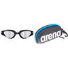 ARENA The One Mirror, Occhiali Unisex Adulto, Nero (Silver Black), Taglia Unica & Astuccio per Occhialini da Nuoto, Custodia Occhialini, Astuccio Rigido, Goggle Case, Colore Nero