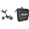 Clicgear Unisex 4.0 4 0 TROLLEY NERO, nero, taglia unica UK + borsa accessori per carrello da golf, nero/bianco, 6 x 3,5