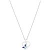 Amor Collana da donna in argento sterling 925 rodiato, in parte con pietra preziosa, regalo per moglie e fidanzata, 42, Argento sterling, Zirconia cubica