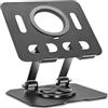 Yonality Supporto Tablet, Supporto Tablet Regolabile e Girevole a 360 gradi Porta in Metallo, Portatile Pieghevole, Design di ricarica wireless magnetica, Compatibile E-Reader, iPad Altri